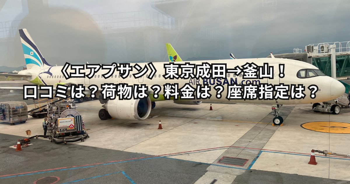 〈エアプサン〉東京成田→釜山！口コミは？荷物は？料金は？座席指定は？どこの国の飛行機？